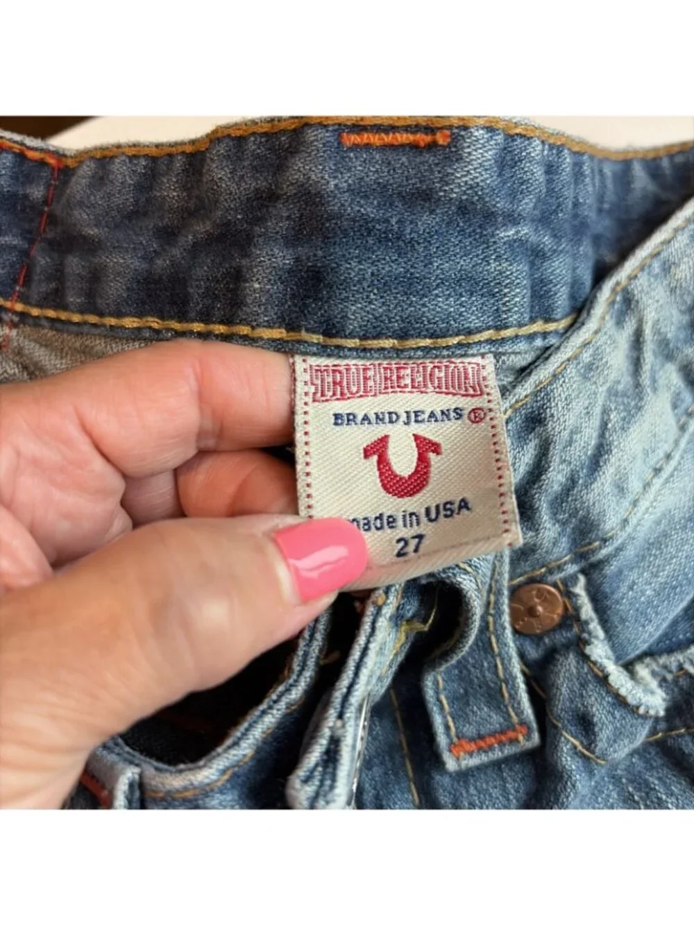 Vtg Y2K True Religion Joey Flare Jeans Low Rise Women's Size 27 Flap Pockets NWT